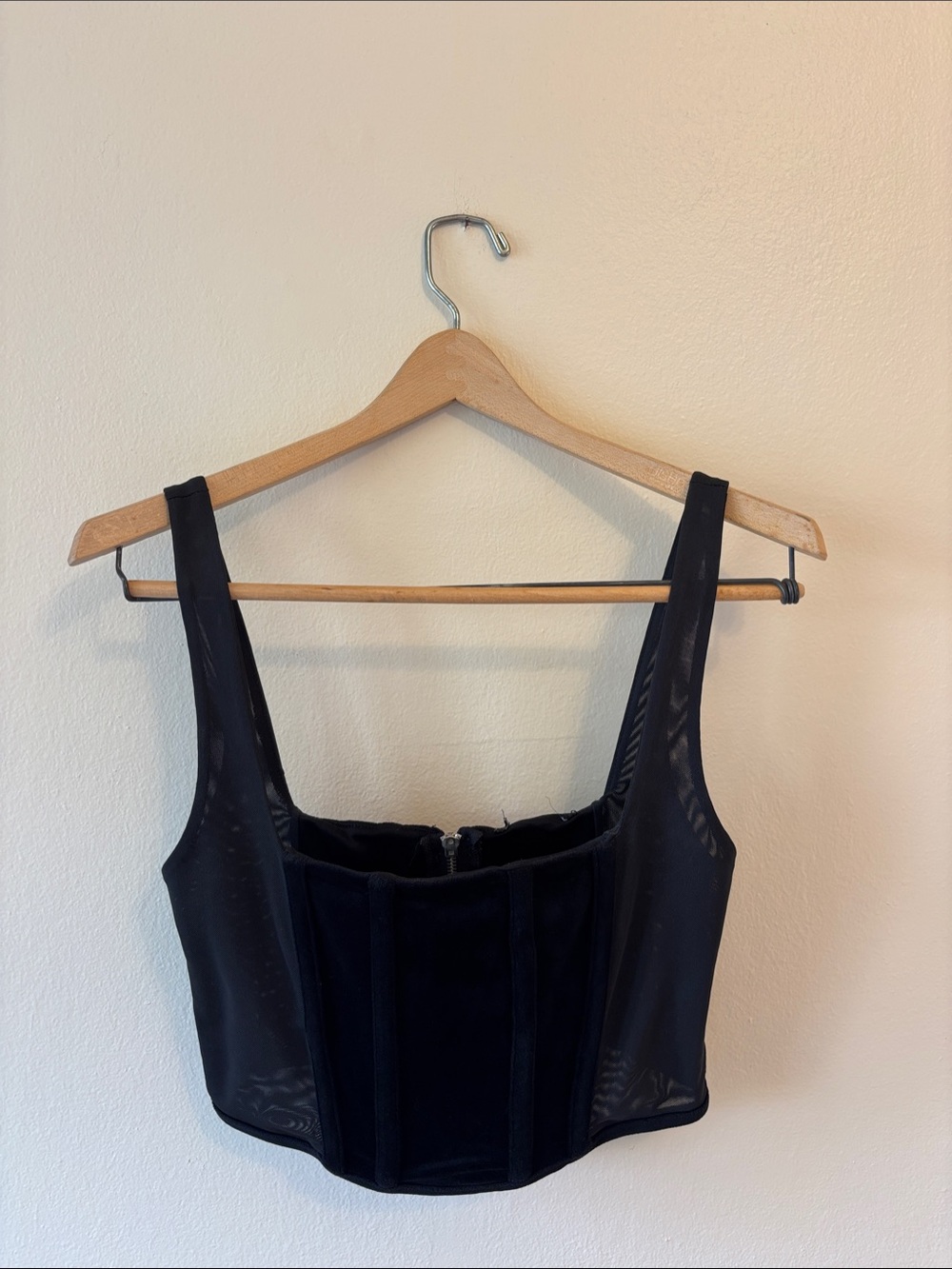 Black Structured Crop Top Bustier